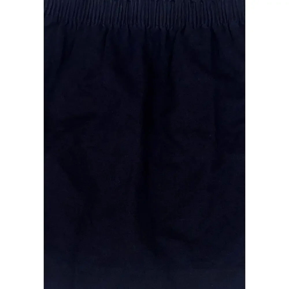 J. Crew Factory Size 00 Navy Blue Skirt Elastic Waist Linen Cotton Blend